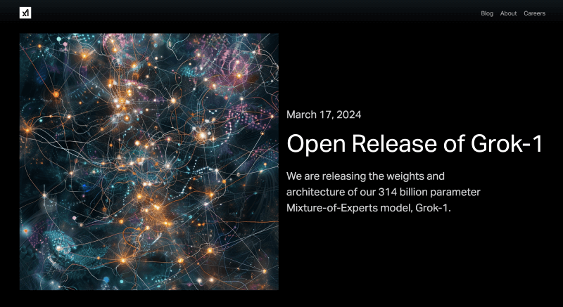 Grok-1 - 马斯克旗下xAI开源的大模型,参数量3140亿