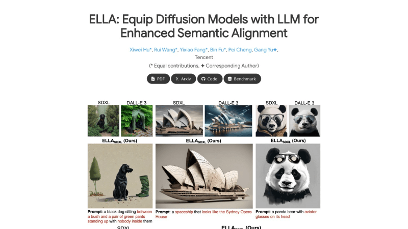 ELLA - 腾讯推出的扩散模型适配器,可增强语义对齐
