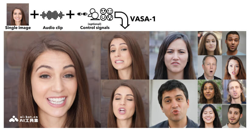 VASA-1 - 微软推出的静态照片对口型视频生成框架